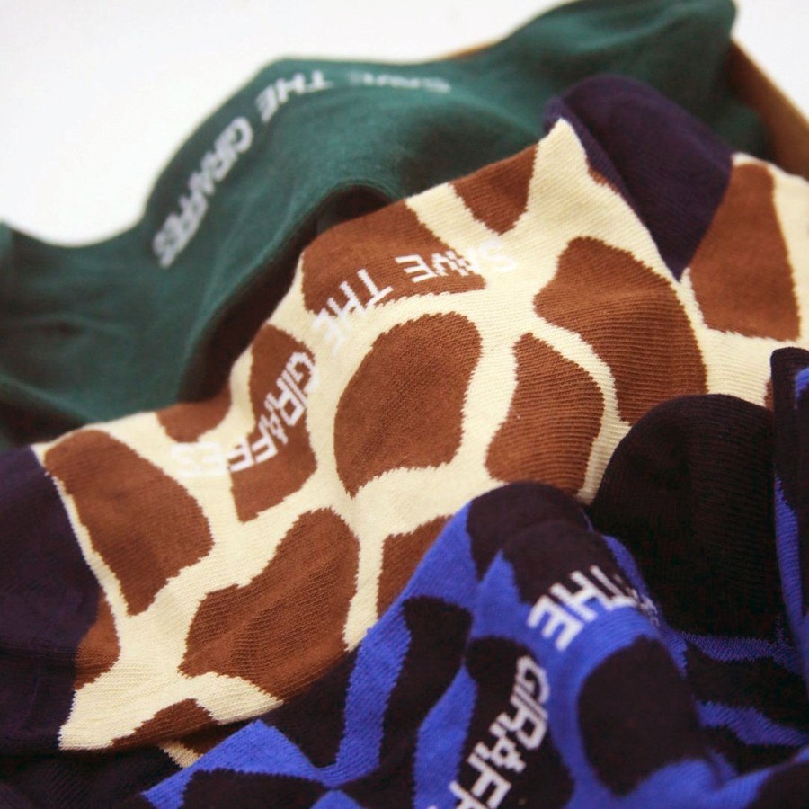 Vetements Girafon Bleu Chaussettes | Coffret 3 Paires De Chaussettes Savane