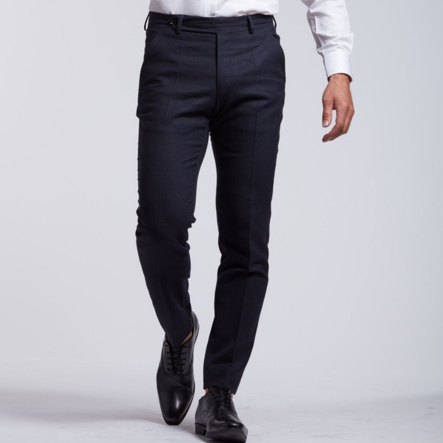 Vetements Wolbe Pantalons | City Pant Sportif Frison Bleu Nuit