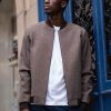 Vetements Monsieur Mimosa Vestes & Gilets | Bomber James En Laine Non Teinte Claire