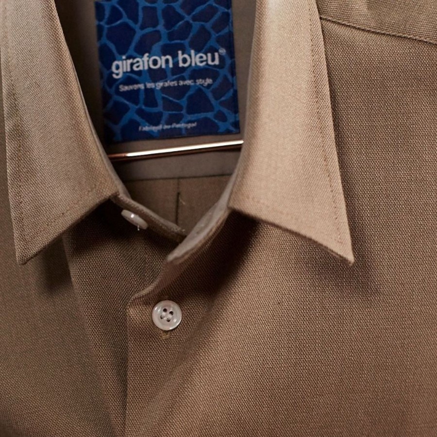 Vetements Girafon Bleu Chemises | Chemise Upcyclee Beige Sable