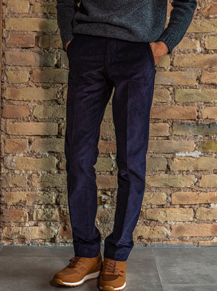 Vetements Monsieur Mimosa Pantalons | Pantalon Velours Cotele Anglais Marine