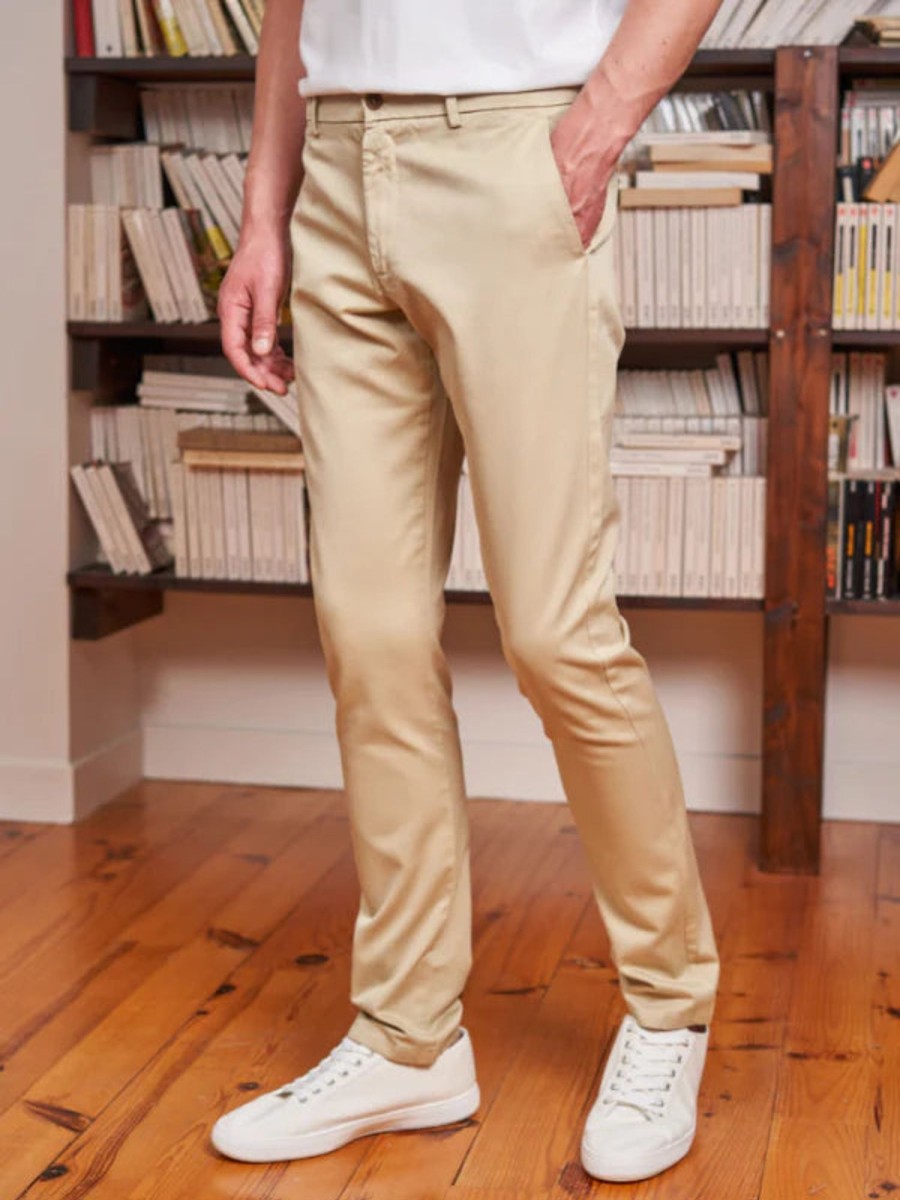 Vetements Monsieur Mimosa Pantalons | Chino Arthur Coton Bio Beige