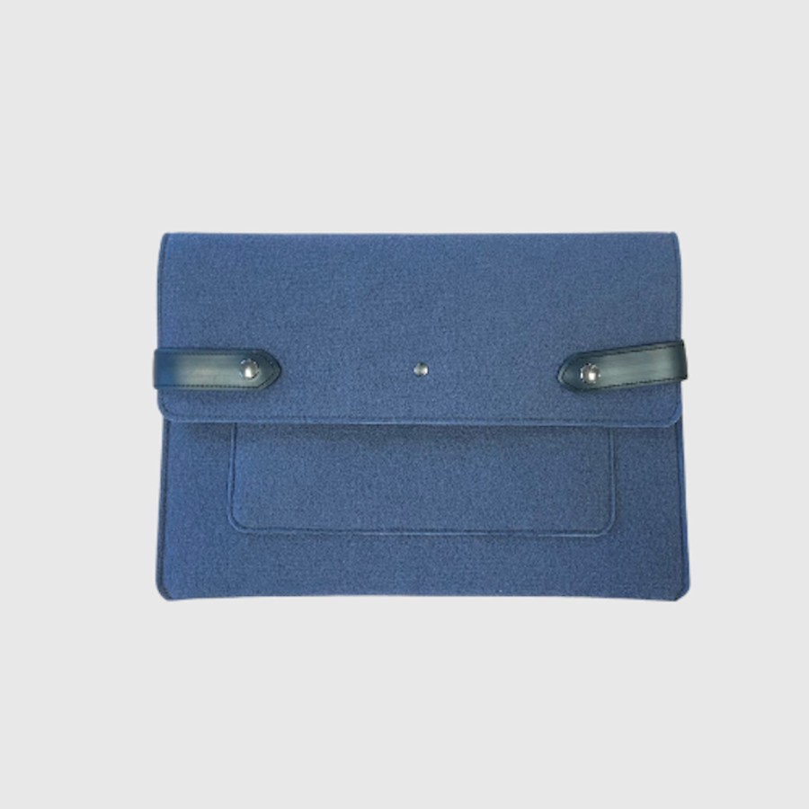 Accessoires Saint Lazare Pochettes | Pochette D'Ordinateur Thomas Bleu Nuit