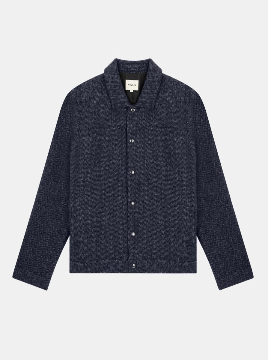 Vetements Noyoco Vestes & Gilets | Veste Palermo Navy Herringbone