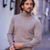 Vetements Monsieur Mimosa Pulls & Sweats | Pull Col Roule En Laine Henry Beige