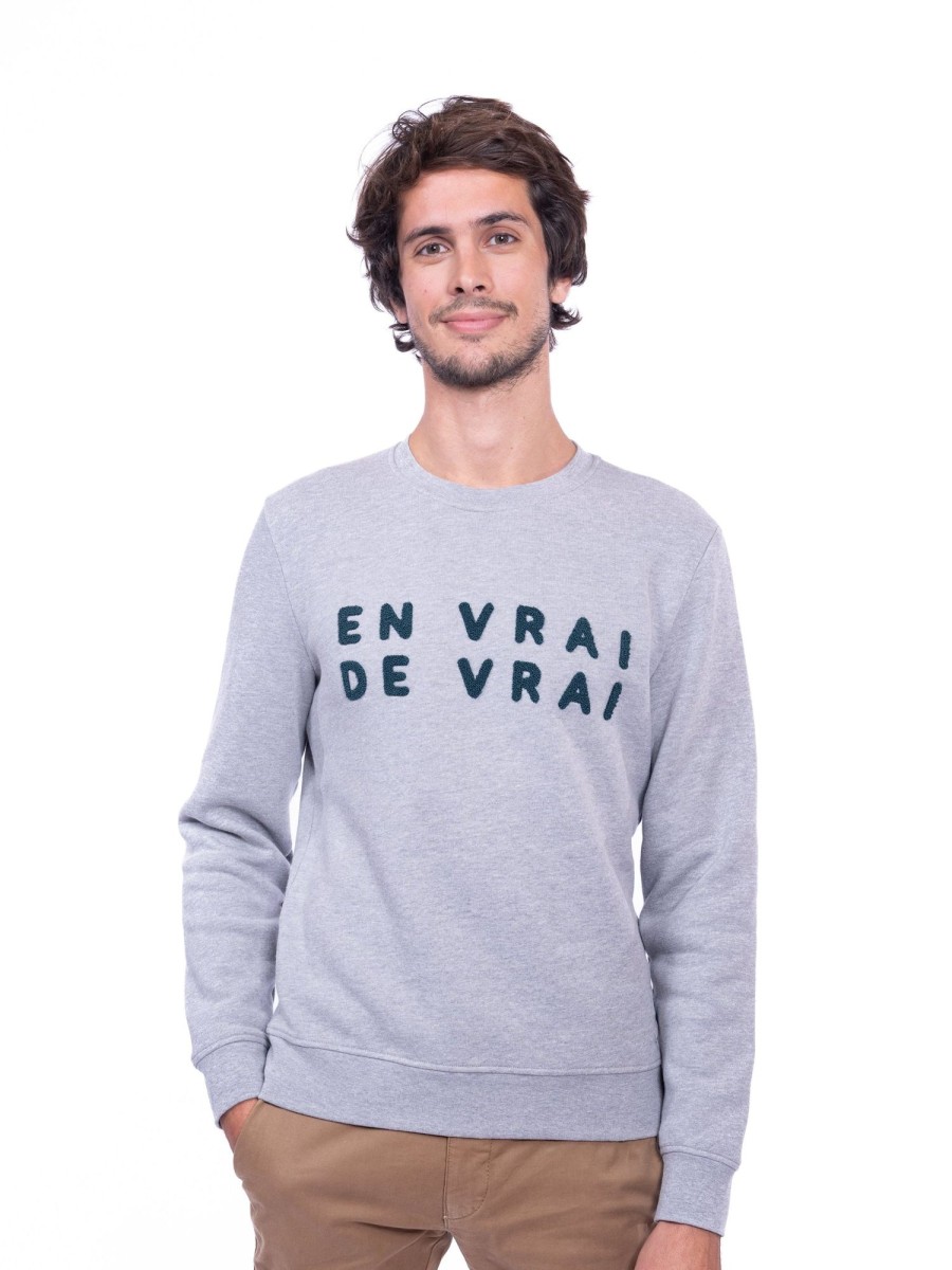 Vetements Vrai par Vianney Pulls & Sweats | Sweat "En Vrai De Vrai" Gris