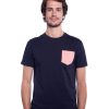 Vetements Vrai par Vianney Tee-Shirts | T-Shirt Marine Poche Corail