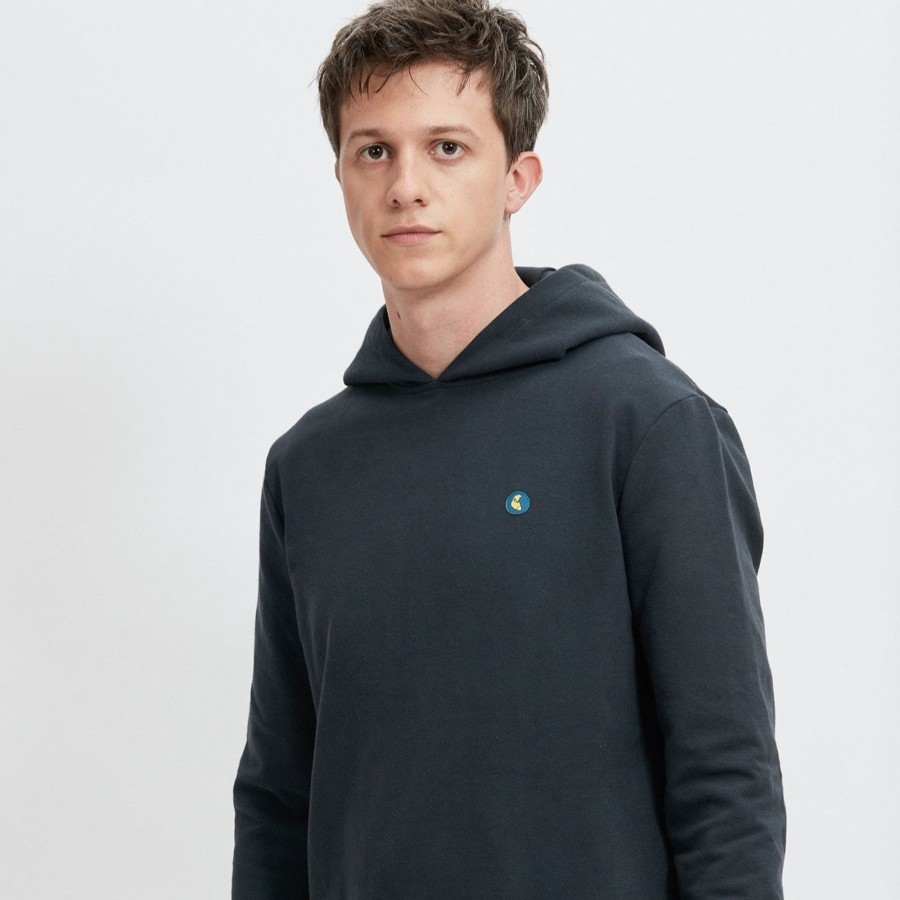 Vetements Ecclo Pulls & Sweats | Sweat Capuche Bleu Et Gris