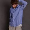 Vetements Histon Project Chemises | Chemise Lin Malte Bleu Azure Rayee