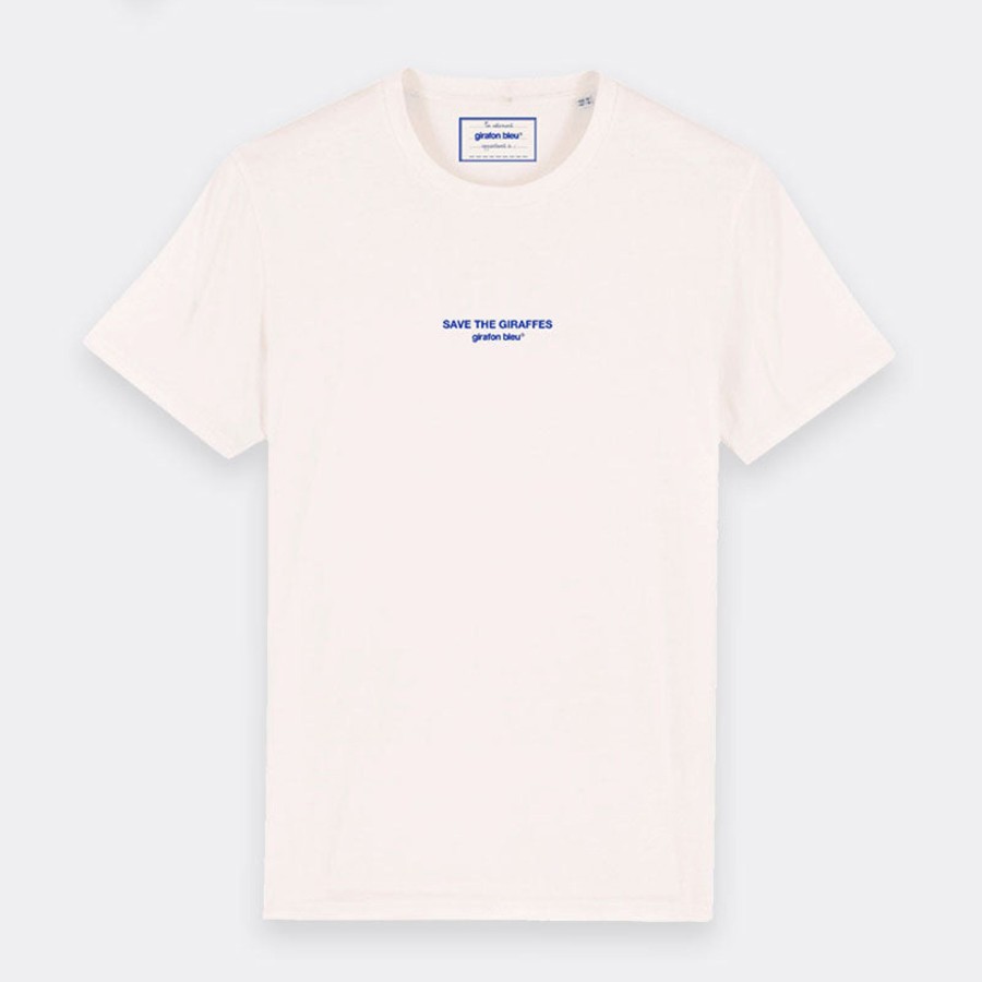 Vetements Girafon Bleu Tee-Shirts | Tee-Shirt Ivoire Save The Giraffes