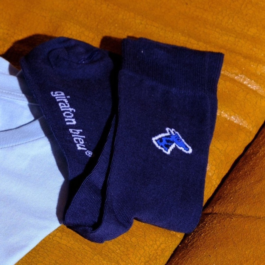 Vetements Girafon Bleu Chaussettes | Chaussettes Bleu Marine