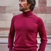 Vetements Monsieur Mimosa Pulls & Sweats | Pull Col Roule En Laine Henry Bordeaux