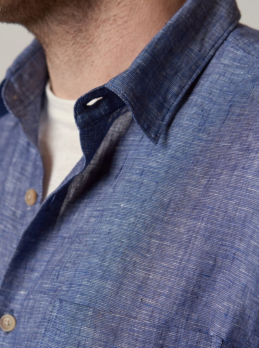 Vetements Histon Project Chemises | Chemise Lin Chambray Bleu