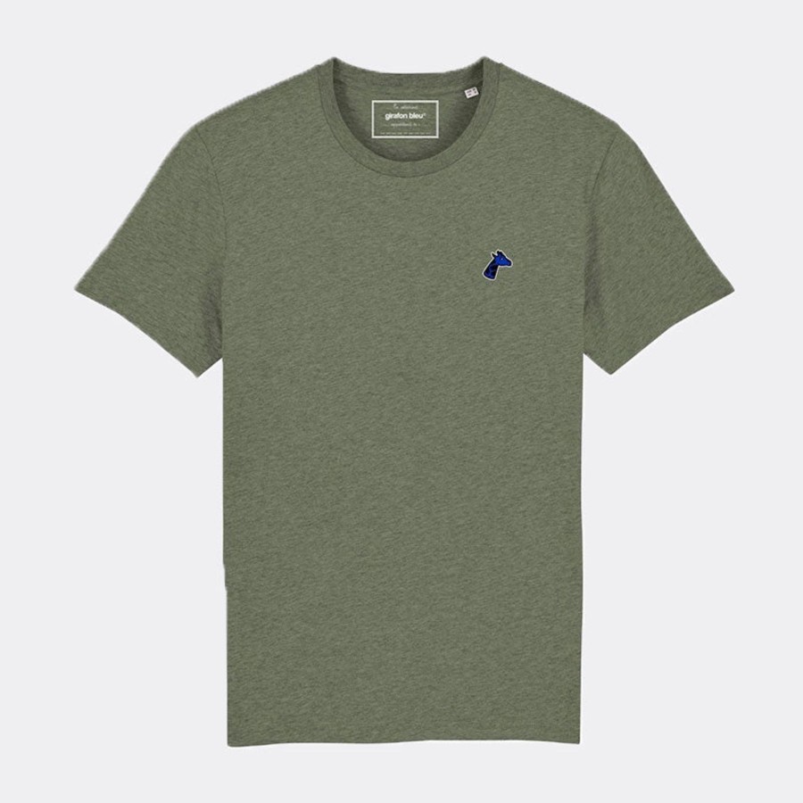 Vetements Girafon Bleu Tee-Shirts | Tee-Shirt Brode Kaki