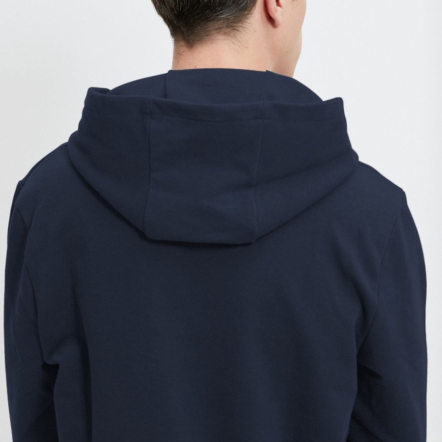 Vetements Ecclo Pulls & Sweats | Sweat Capuche Bleu Fonce