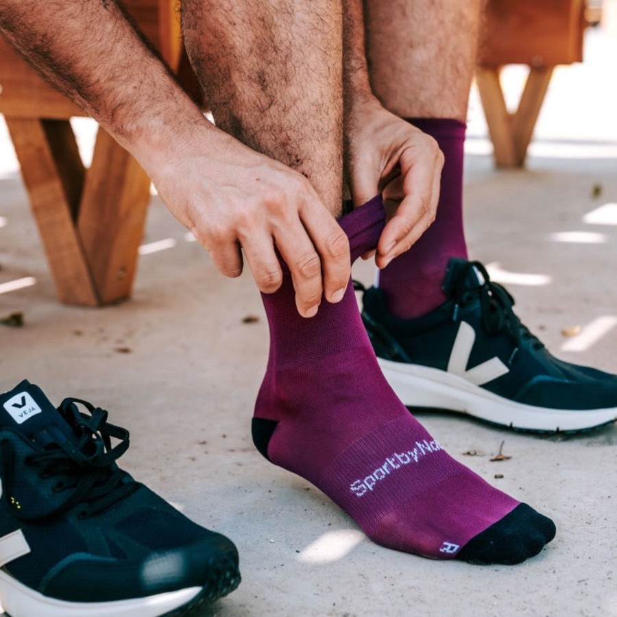 Vetements Nosc Chaussettes | Chaussettes Running/Cycling Violettes Plum Caspia