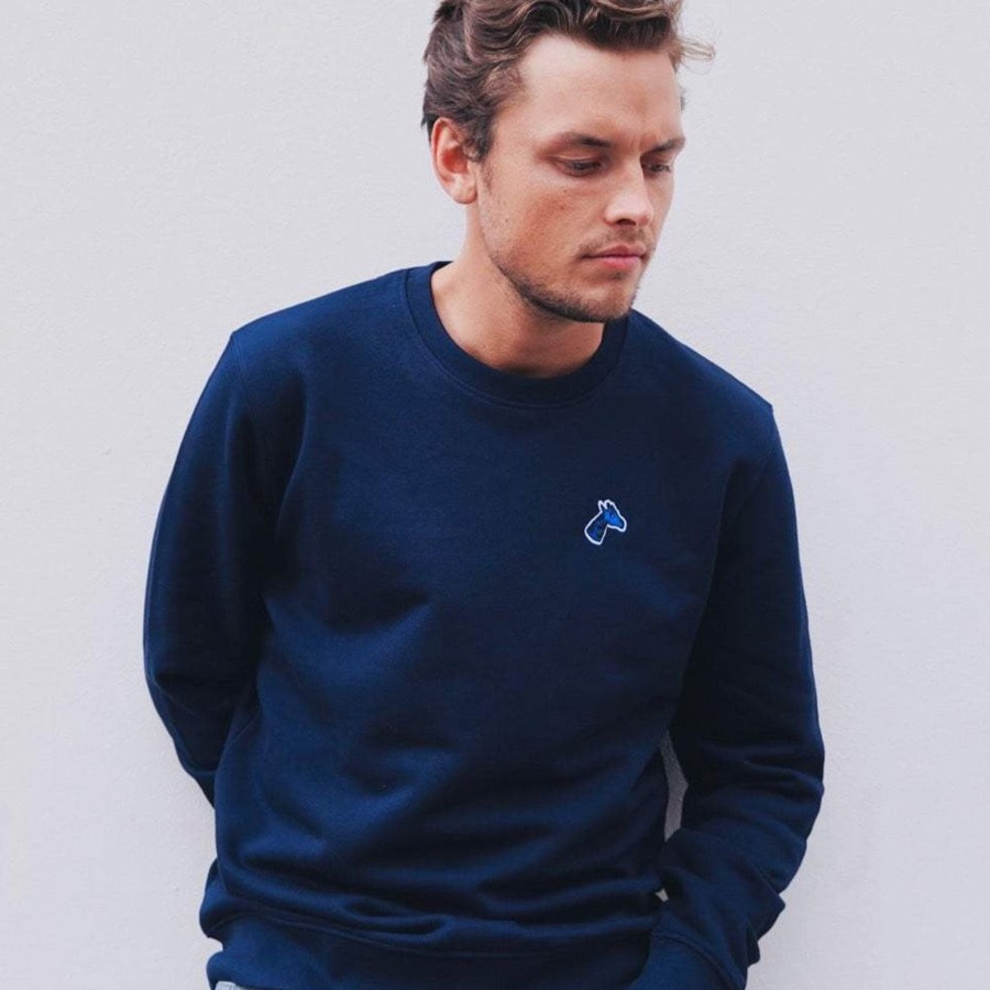 Vetements Girafon Bleu Pulls & Sweats | Sweat Brode Bleu Marine