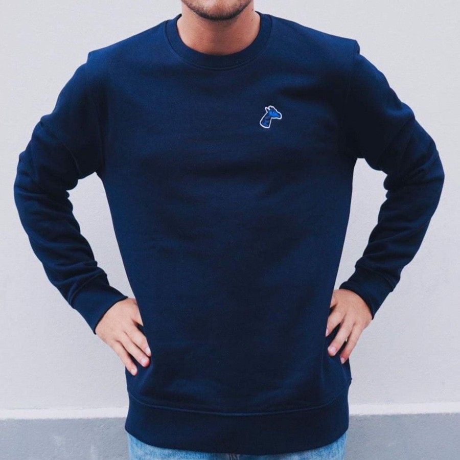 Vetements Girafon Bleu Pulls & Sweats | Sweat Brode Bleu Marine