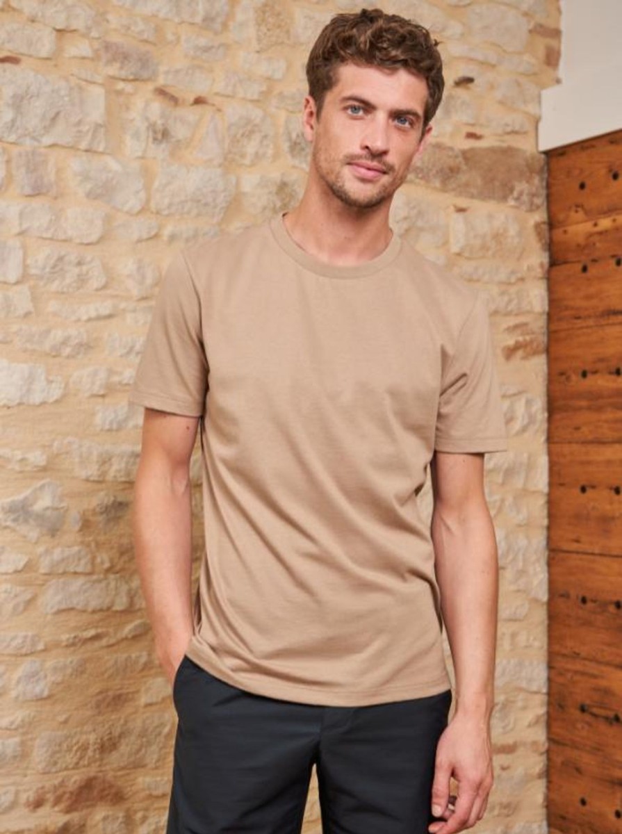 Vetements Monsieur Mimosa Tee-Shirts | T-Shirt Paul Coton Bio Beige