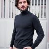 Vetements Monsieur Mimosa Pulls & Sweats | Pull Col Roule En Laine Henry Noir