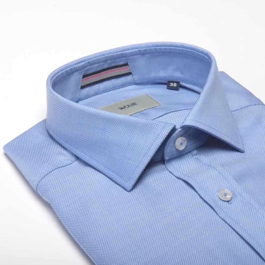 Vetements Wolbe Chemises | Chemise Sportive Biella Bleu Oxford Royal