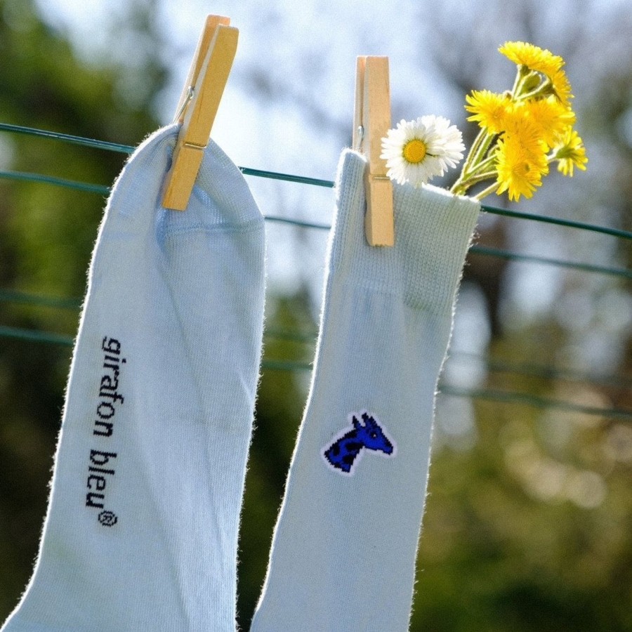 Vetements Girafon Bleu Chaussettes | Chaussettes Bleu Ciel